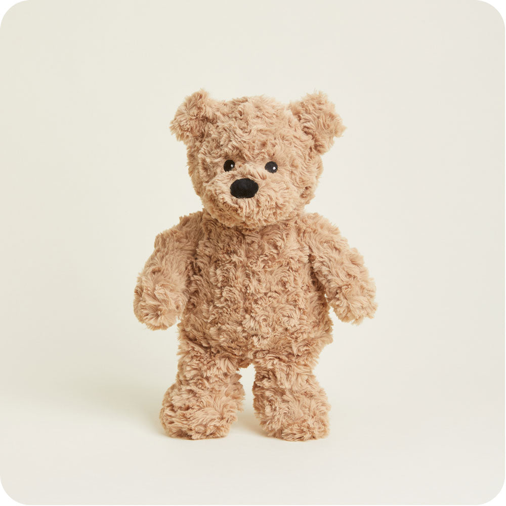 Brown Curly Bear Warmies - Cozy Glow