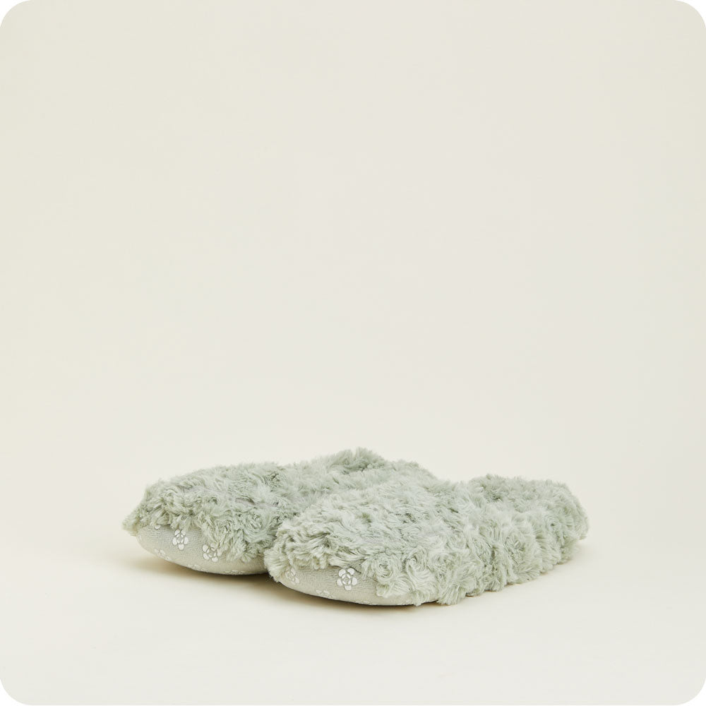Curly Sage Green Slippers Warmies® - Modern Blend