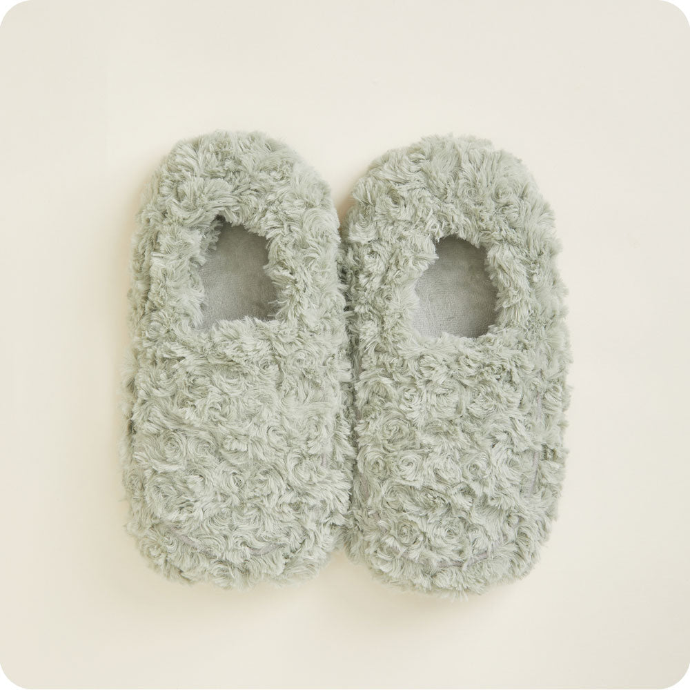 Curly Sage Green Slippers Warmies® - Modern Blend