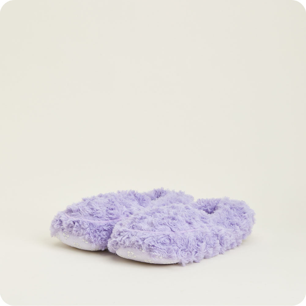 Curly Purple Slippers Warmies® - Cozy Glow