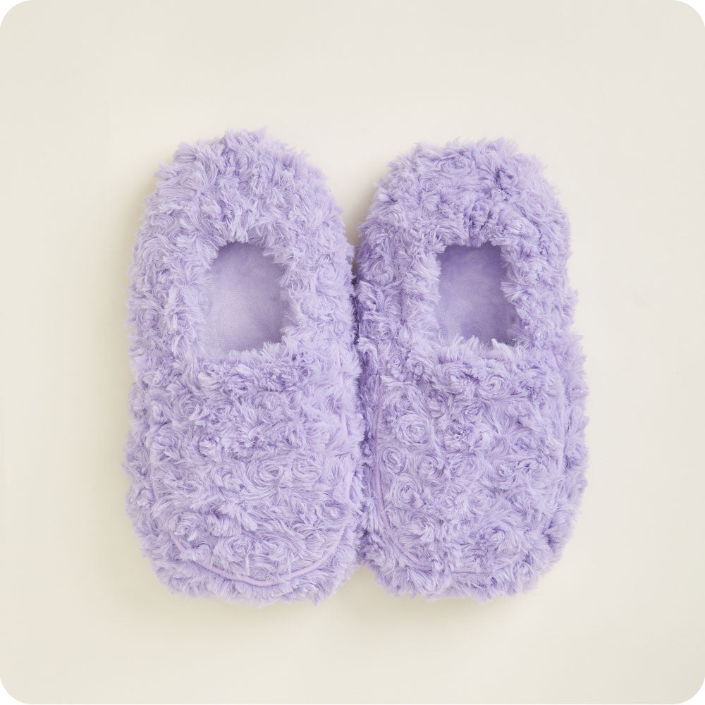 Curly Purple Slippers Warmies® - Cozy Glow