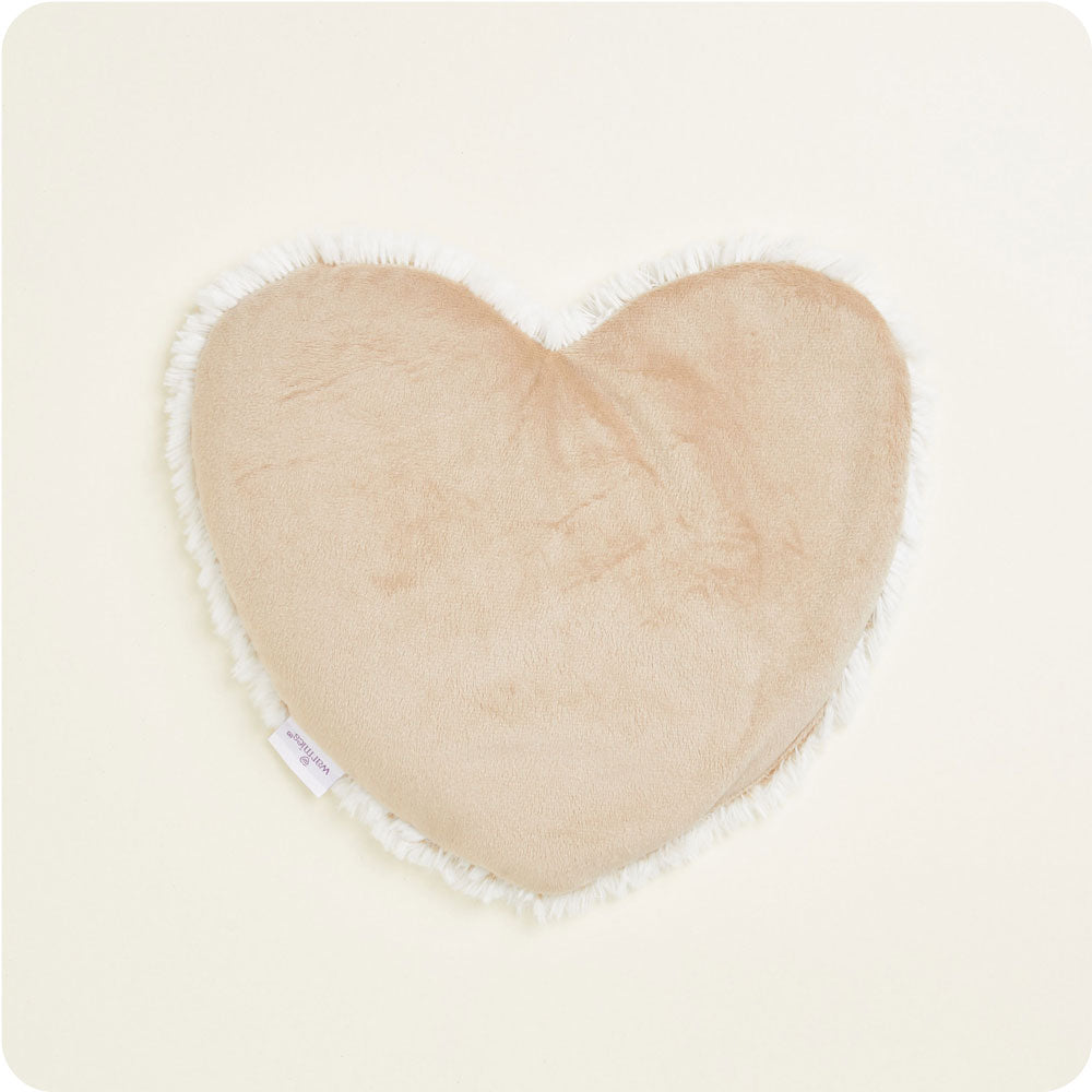 Marshmallow Brown Heart Heat Pad Warmies - Simple Care
