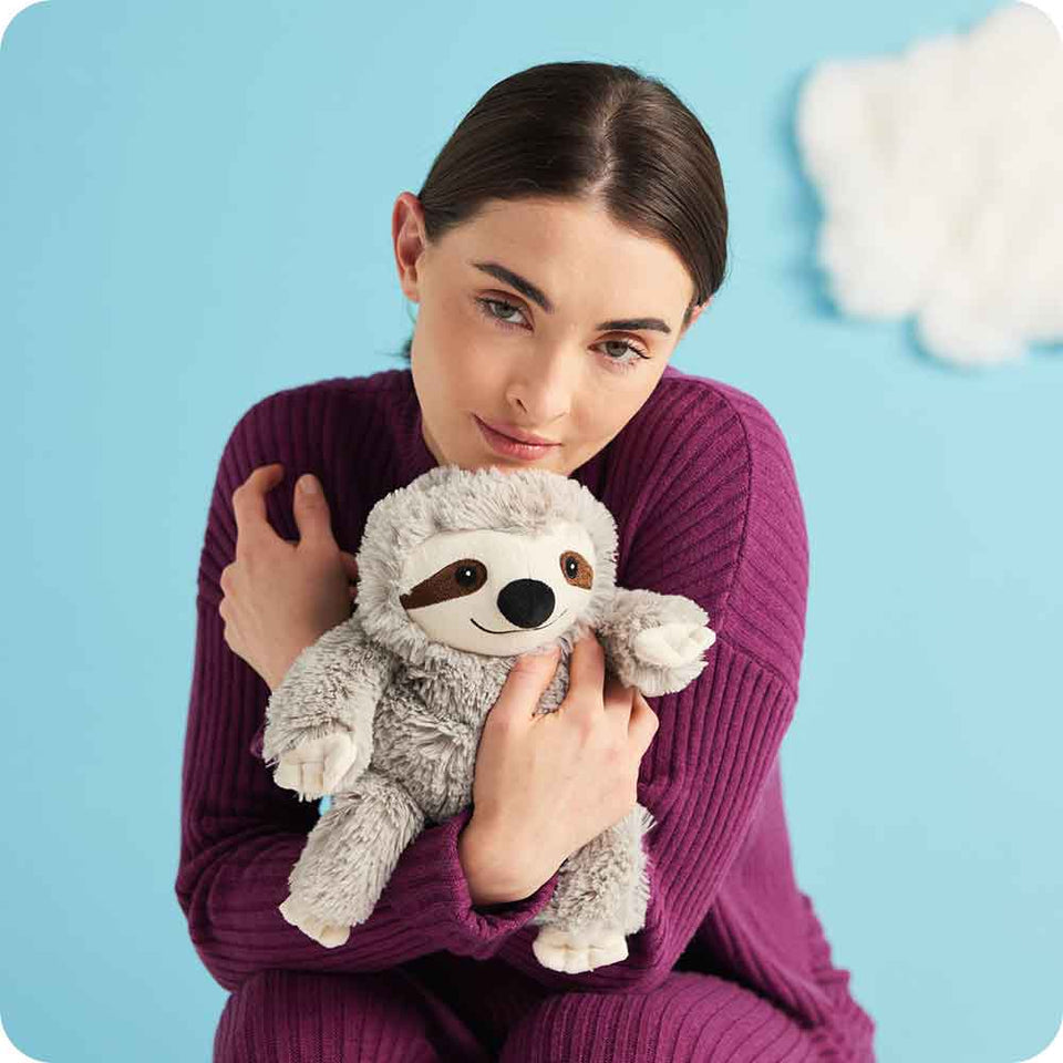 Gray Sloth Warmies - Cozy Glow