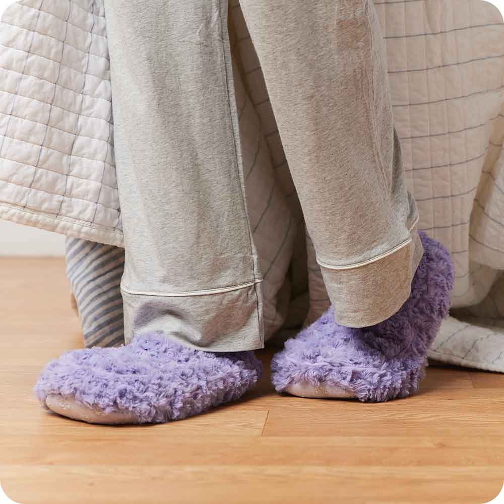 Curly Purple Slippers Warmies® - Cozy Glow