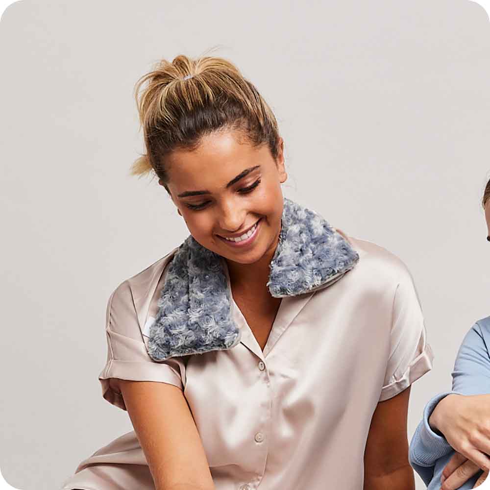 Curly Gray Neck Wrap Warmies - Easy Stow