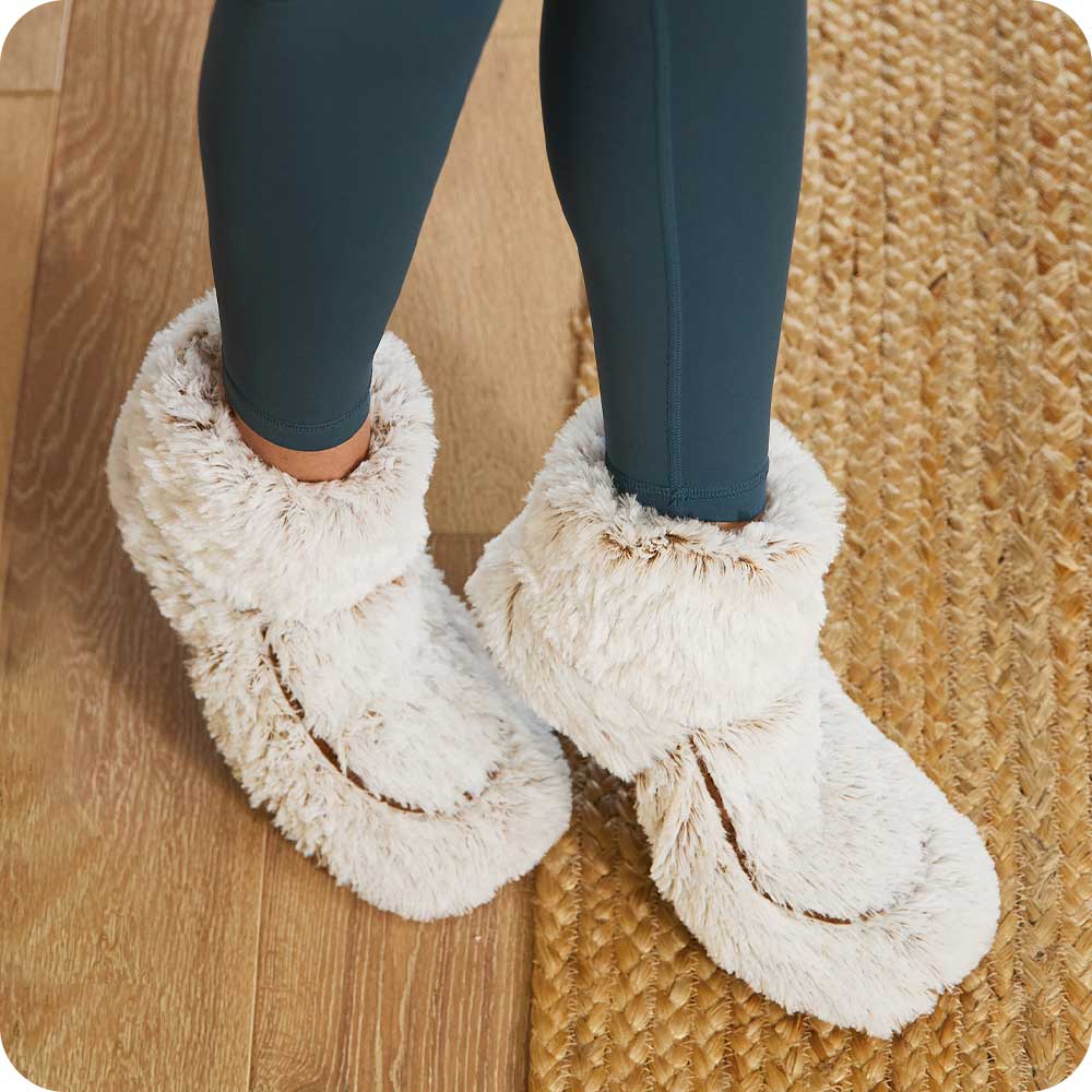 Marshmallow Brown Boots Warmies® - Clean Mood