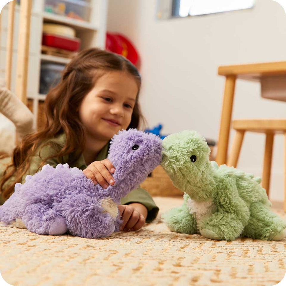Green Long Neck Dinosaur Warmies - Cozy Glow
