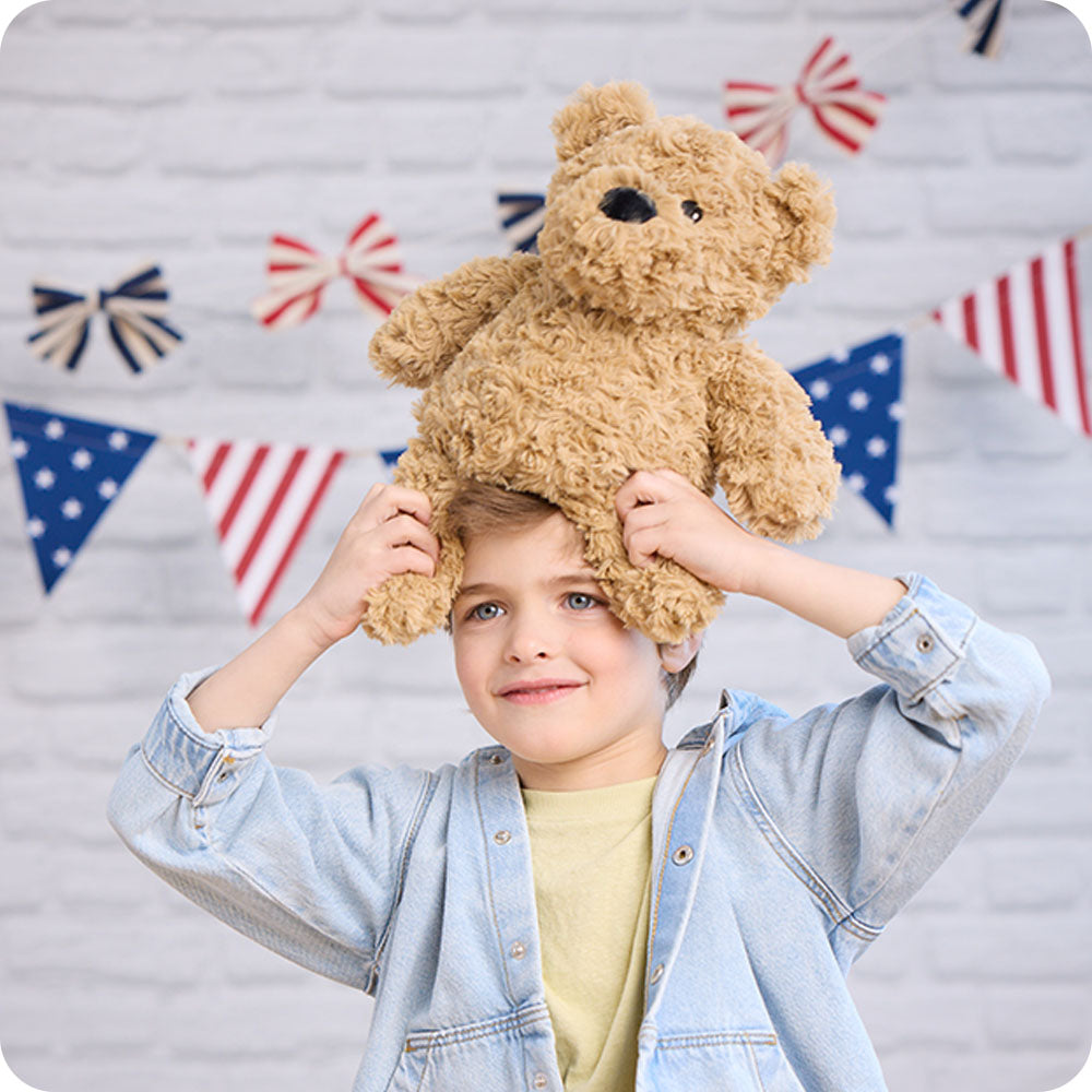 Brown Curly Bear Warmies - Cozy Glow