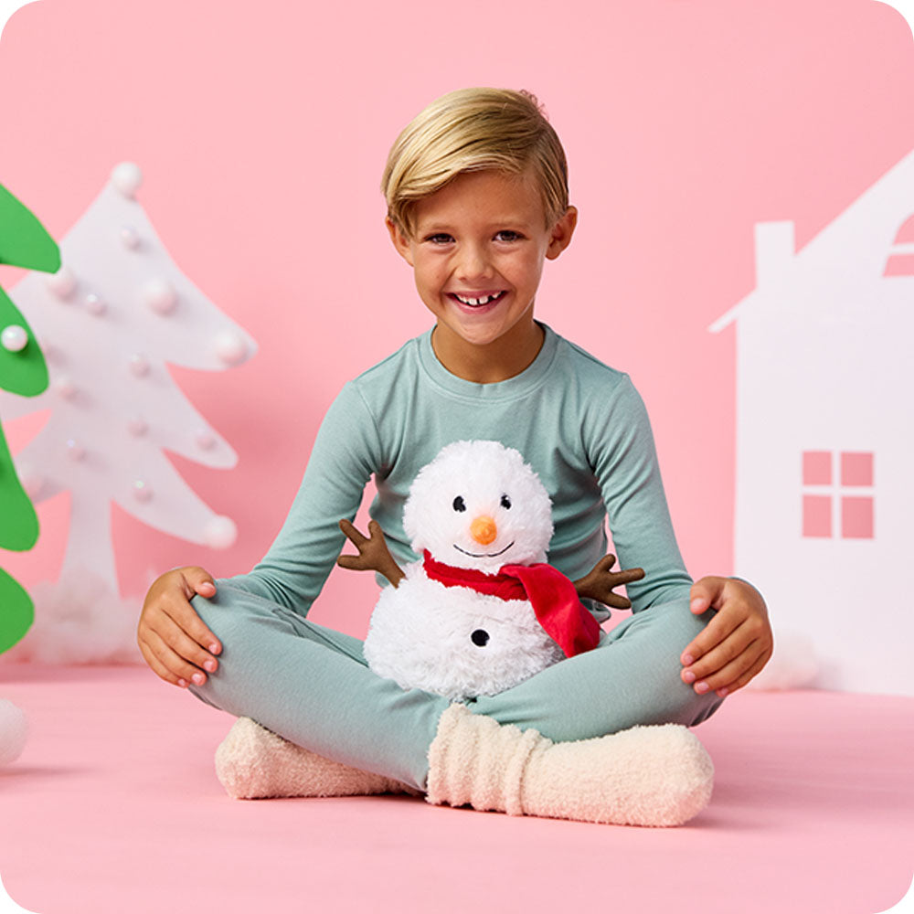 Red Scarf Snowman Warmies - Easy Spritz